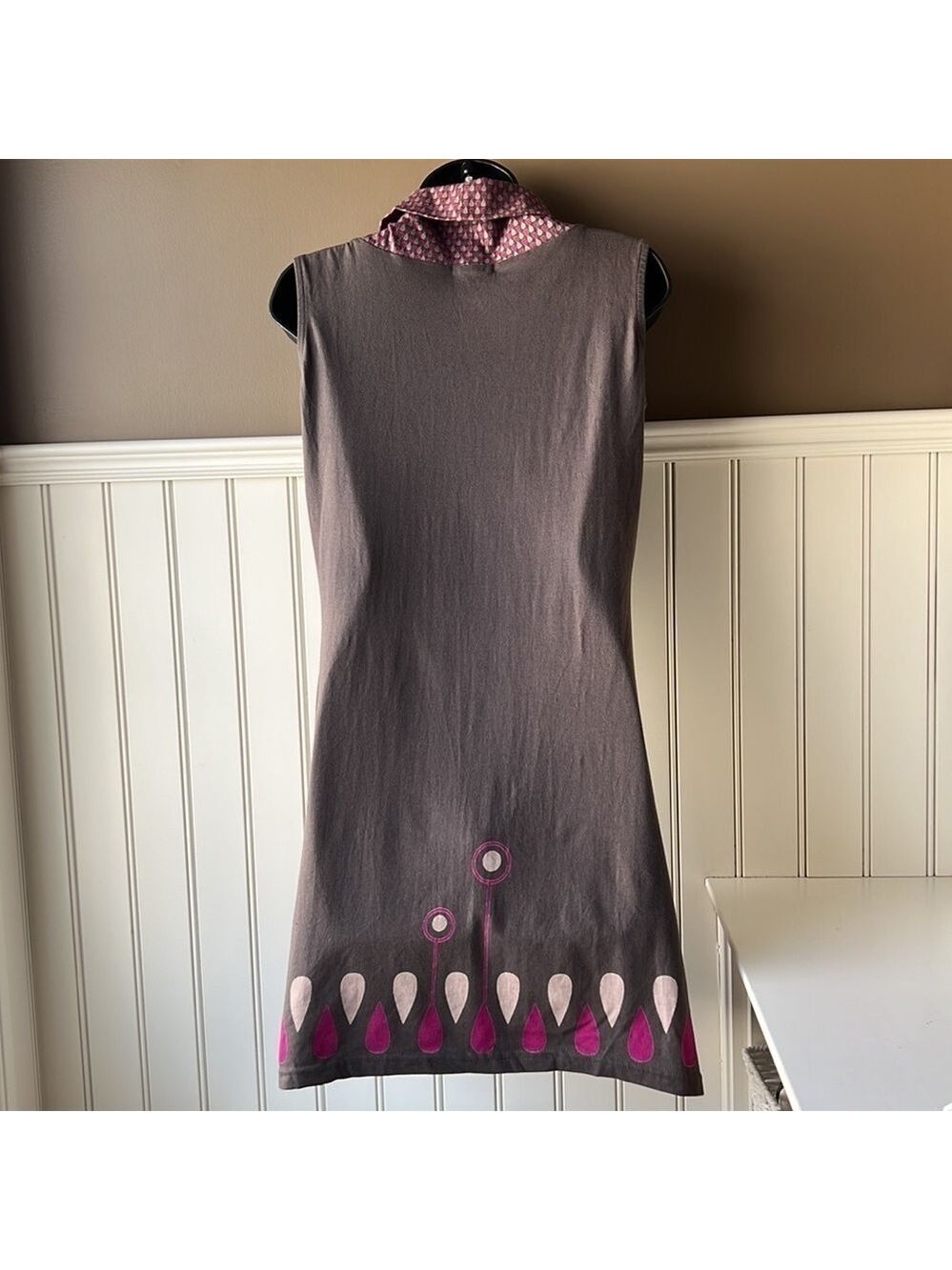 TRANQUILLO Brown NWT Sleeveless Cowl Neck Sheath Dress Size Small - Picture 9 of 11
